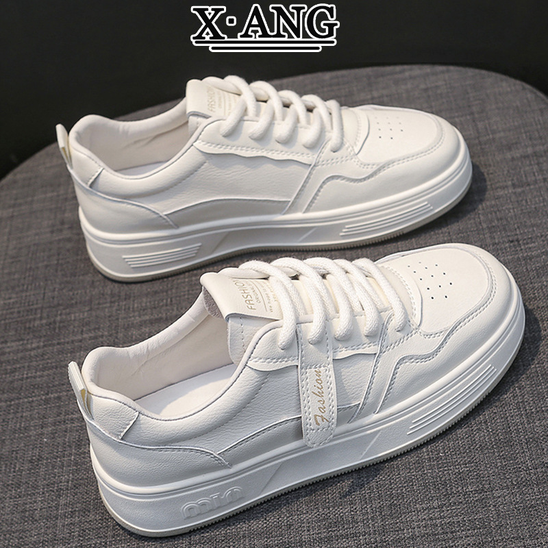 真皮小白鞋女百搭2025春季新款厚底休闲鞋女款运动鞋板鞋软底