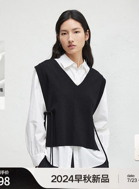播2024秋季新款正肩设计衬衫套装女收腰显瘦休闲衬衣DDR3CD5049