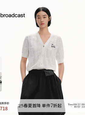 播商场同款灯笼袖针织T恤女25夏季新款休闲短袖上衣BDS2UD2348