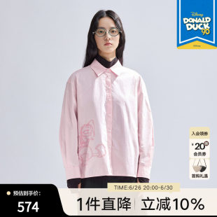 播迪士尼唐老鸭联名系列商场同款 BDR1CD0225 宽松百搭基础刺绣衬衫