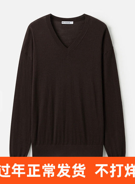 【100%羊毛】播商场同款休闲V领法式24秋冬针织毛衣女BDR9SD4202