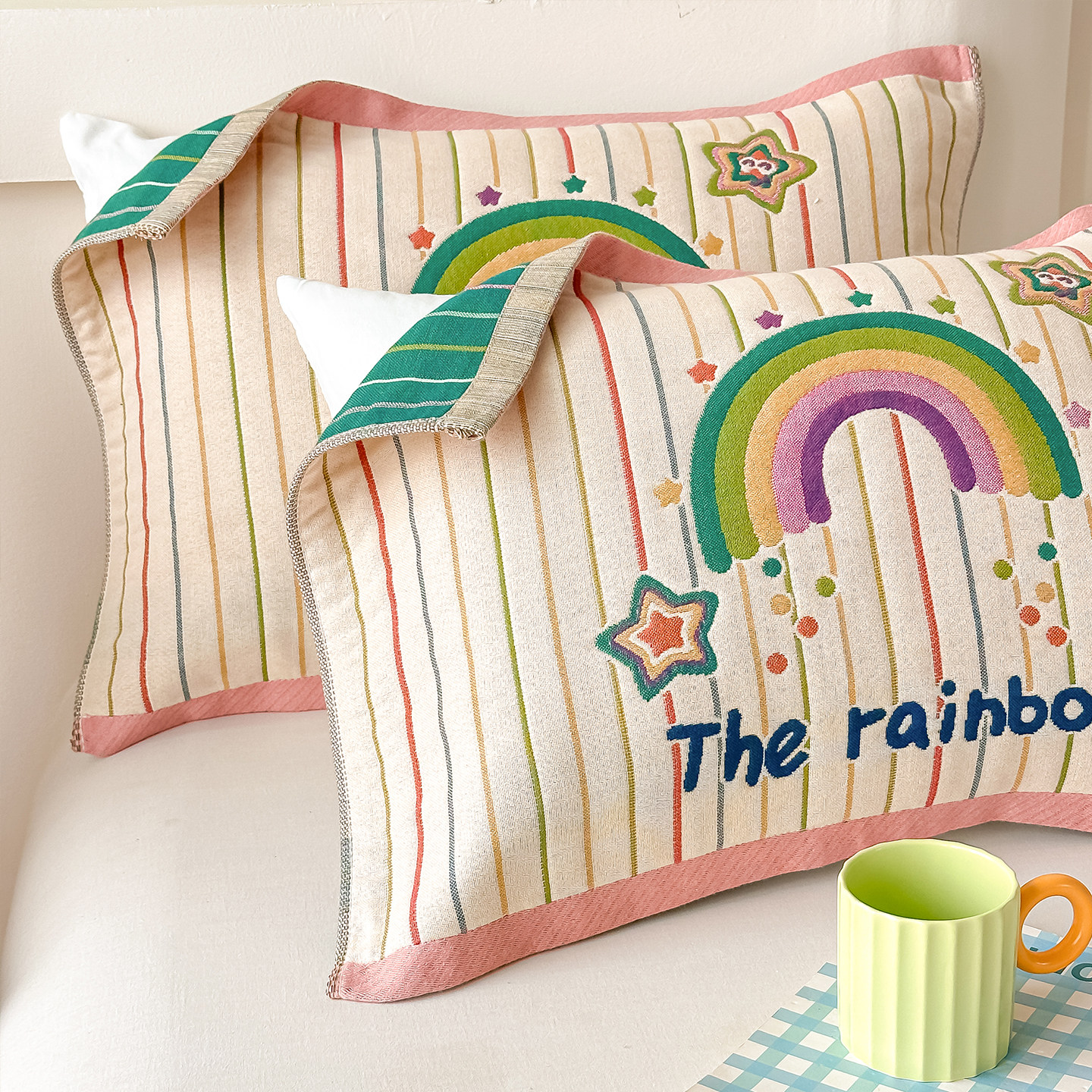 A类全棉纱布枕巾2025新款