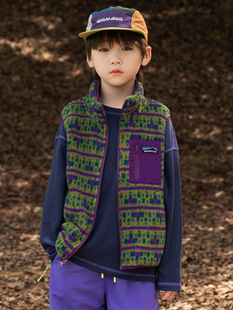 RS家男童马甲秋季 奥粒绒潮范山系户外马甲街舞中大童嘻哈保暖外套