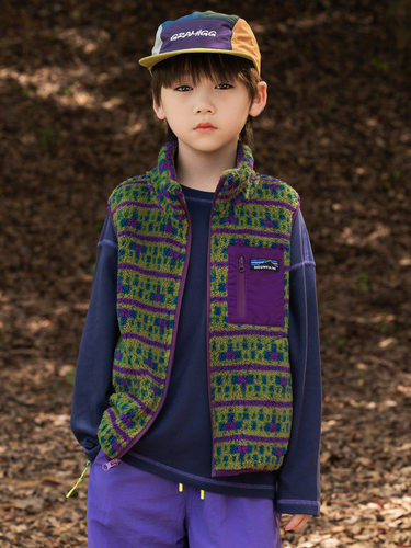 RS家男童马甲秋季奥粒绒潮范山系户外马甲街舞中大童嘻哈保暖外套