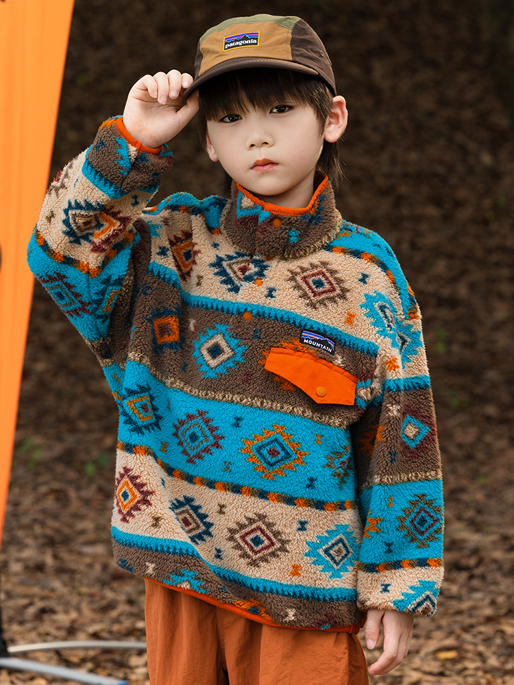 RS家男童外套冬季奥粒绒潮范山系街舞中大童嘻哈外套洋气休闲外套