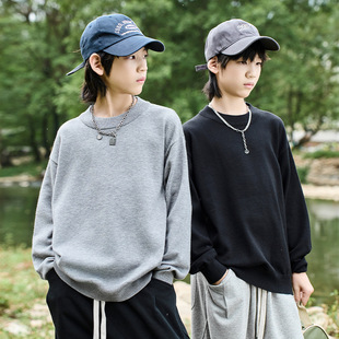 RS家2025秋季 套头宽松中大男童毛衣简约柔软亲肤儿童潮牌外穿上衣