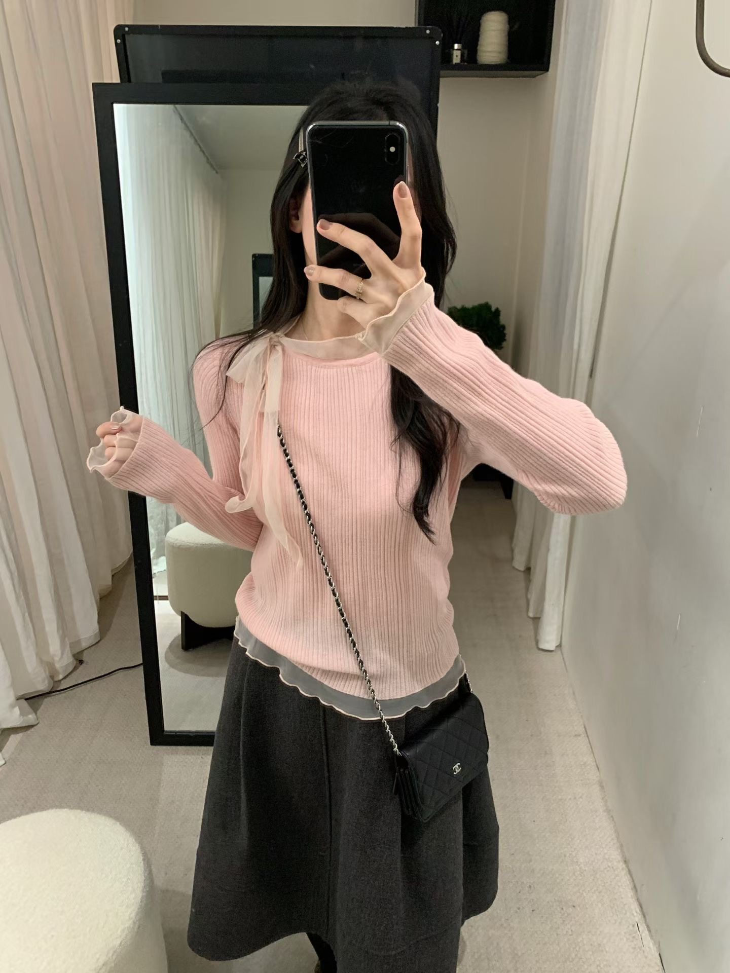 饺子家2025冬季新款简约百搭圆领蕾丝拼接羊毛针织衫,女装/女士精品,毛针织衫,淘宝优惠券,粉丝福利购,淘宝优惠卷