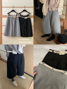 百搭显瘦羊毛中裤 新款 配腰带 2025秋季 Feel