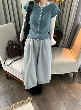 Focuse 2025秋冬百搭显瘦圆领羊毛短袖