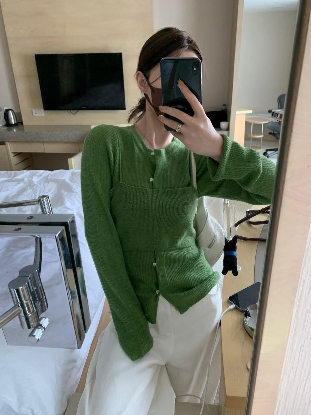 Focuse2025秋季新款韩版时尚百搭显瘦针织两件套羊毛开衫