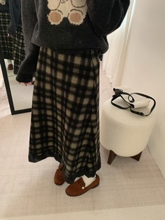 Dumpling 韩系简约百搭格子半身裙 2025秋冬新款