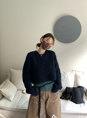 Focuse 2025秋冬新款百搭显瘦圆领羊毛长袖羊毛套头毛衣