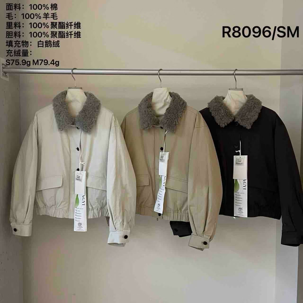Plant ale 2025冬新款韩系简约百搭羊毛翻领鹅绒面包服 8096