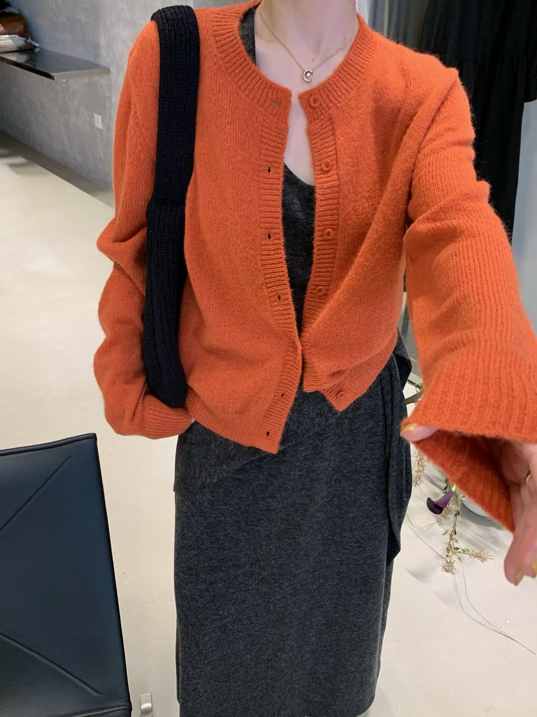 focuse 2025秋季新款百搭显瘦羊毛开衫