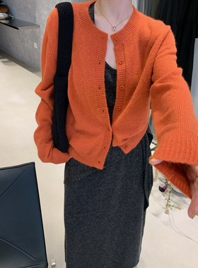 focuse 2025秋季新款百搭显瘦羊毛开衫