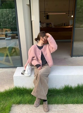 Focuse 正版2025秋冬新款百搭显瘦V领长袖针织开衫