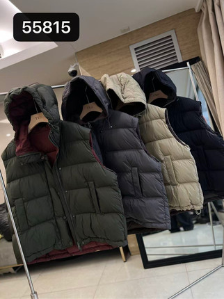 TY2025冬季新款韩系简约百搭连帽羽绒马甲