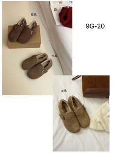 Opel 韩系简约百搭圆头平底加绒勃肯鞋 新款 2025冬季