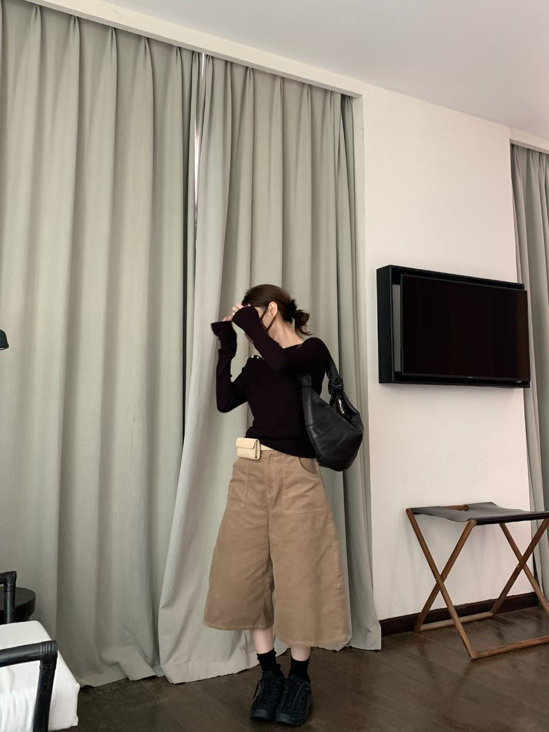 Focuse 2025秋冬新款百搭复古灯芯绒七分裤