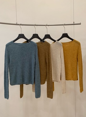 FOCUSE 2025秋冬新款百搭显瘦圆领长袖羊毛套头打底