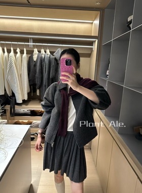 Plant Ale 2025秋冬新款拉链款百搭双面羊绒羊毛外套（含%5羊绒）