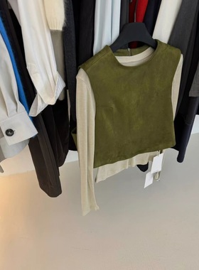 AMIDI 正品2025秋冬新款百搭显瘦麂皮绒马甲