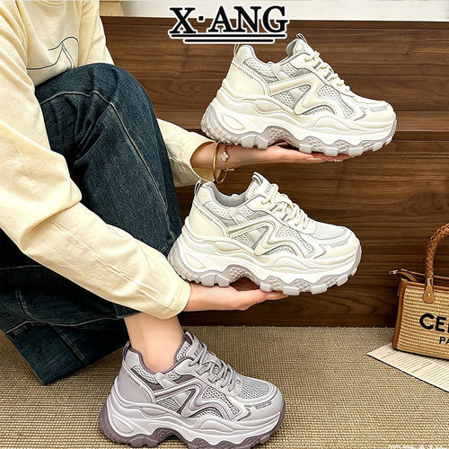 真皮吸膜底老爹鞋女款2026秋季新款百搭厚底鞋子女休闲运动鞋