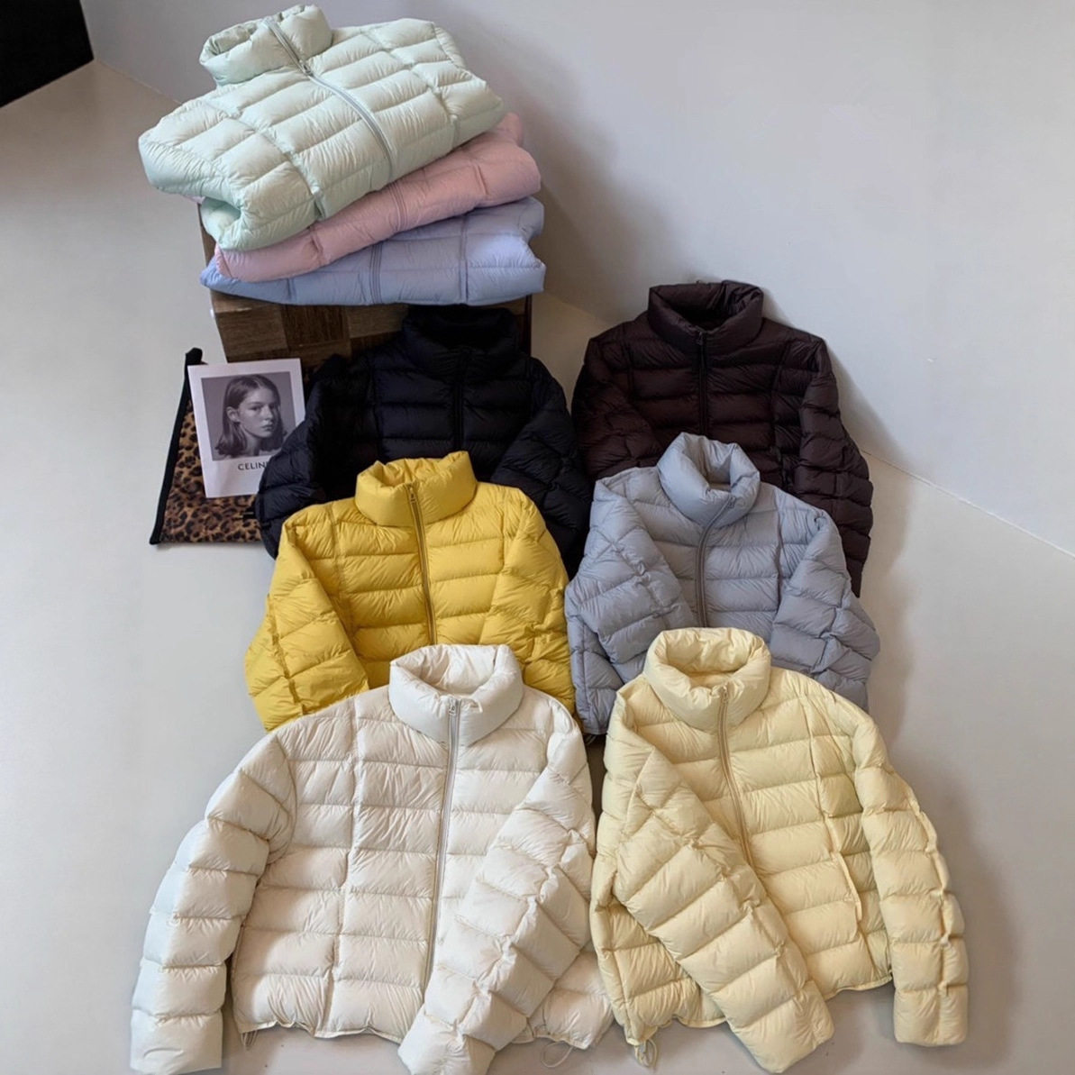 正品牌羽绒服女短款韩系风2025冬季新品立领保暖白鸭绒排骨风面包