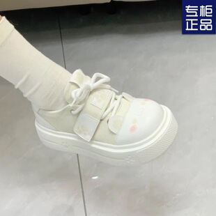 软萌圆滚滚宅系可爱软妹帆布鞋女2025春新款舒适圆头运动鞋女