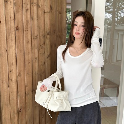 闰熙5331天丝羊毛加绒款T恤