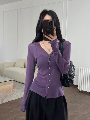 外穿韩系小开衫美式复古长袖