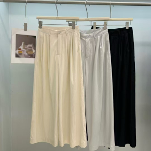 宽松休闲阔腿裤 韩版 拖地裤 女夏季 闰熙9902 冰凉感百搭直筒裤 5正品