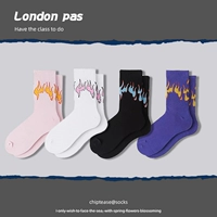 Длинные носки мужская улица Tide Street European и American Hip -Hop Wild Flame Универсальные носки носки в ins Sports Men and Women High Streets