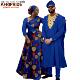 printed womens wax African couple set dress mens
