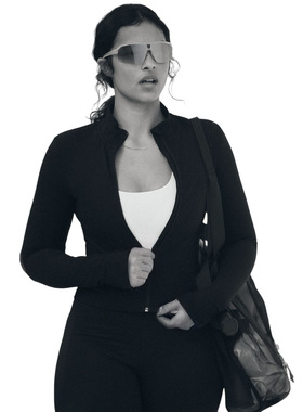 2025新款o家秋冬高级感修身立领跑步防紫外线修身外套黑色绝版美