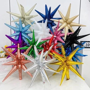 饰布置 批发金银色水滴光芒爆炸星气球婚庆开业装 连体一体成型