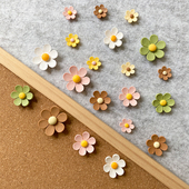 20个盒装 立体花朵大小彩色图钉创意可爱软木照片留言板毛毡按钉