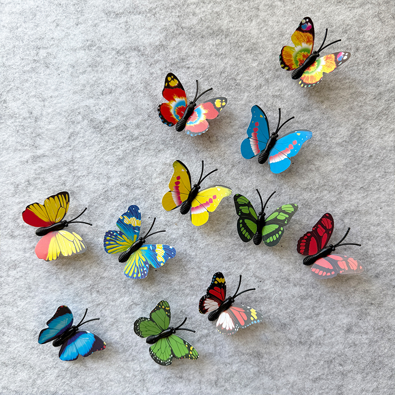 彩色蝴蝶图钉创意立体软木板毛毡板钉子照片墙小装饰KT板按钉