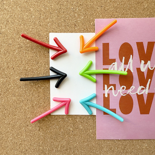 6个彩色箭头图钉软木板毛毡板钉子照片墙装饰按钉KT板照片固定