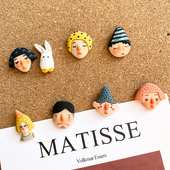 5个涂鸦欧美卡通搞怪人物可爱小图钉软木板毛毡小按钉照片墙装 饰