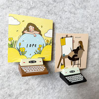 Creative card slot thumbtacks that do not damage photos, retro wooden typewriters, cork boards, felt boards, photo walls, decorative thumbtacks thumbnail 5
