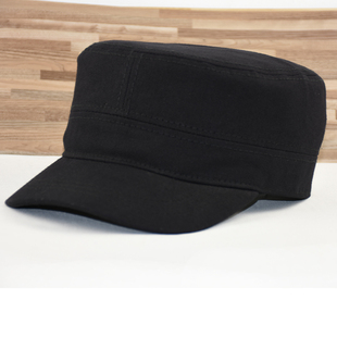 硬挺加大帆布平顶帽男士休闲帽子户外帽子硬汉平顶帽男士时尚潮