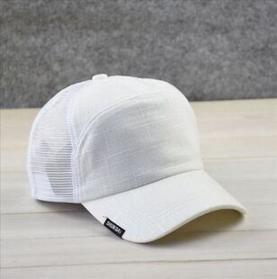 加深夏季新款大头围棒球帽 纯色帽亚麻男士帽子遮阳透气网帽女帽