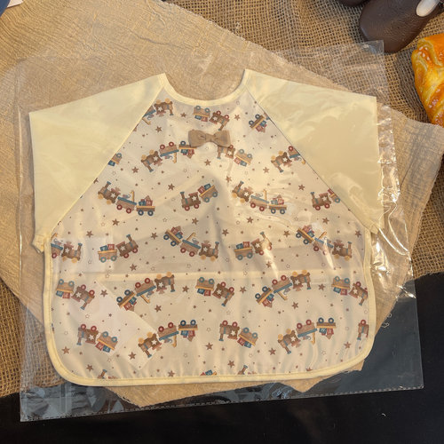 日单pm长袖儿童罩衣防水防脏吃饭围兜宝宝反穿衣婴儿围裙画画罩衣