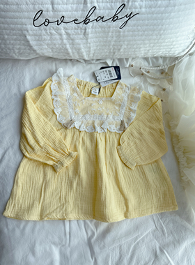 日单外贸童装女宝90-140码原d杂款秋款长袖上衣裙打底衬衫