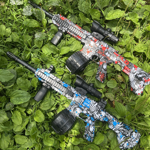 M416手自一体玩具枪带7.4V电池和USB充电线带弹夹和弹豉二色可选