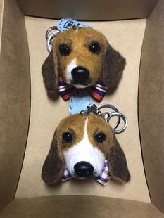 手工羊毛毡巴吉度照片定制头像钥匙扣比格犬哈趴狗汽车后视镜挂件