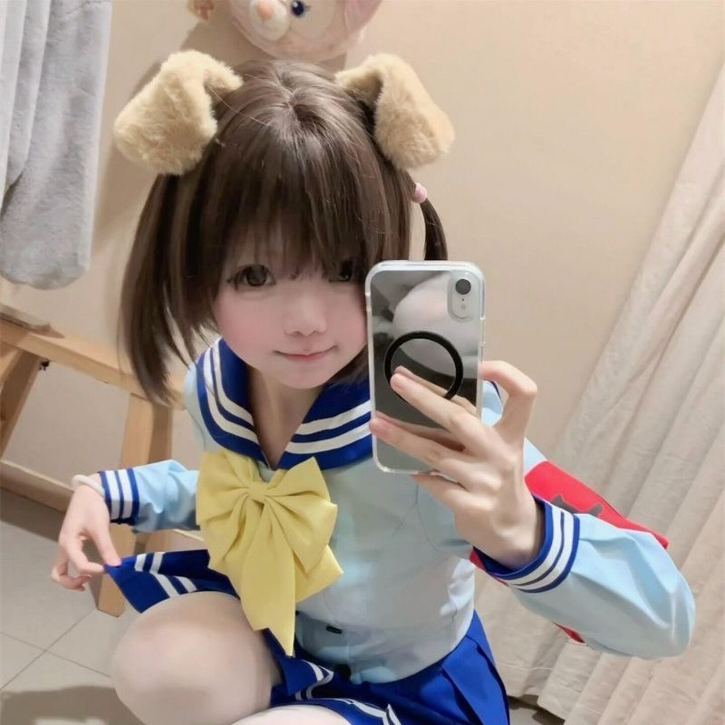 新款2026软fufu毛绒耳边夹甜妹