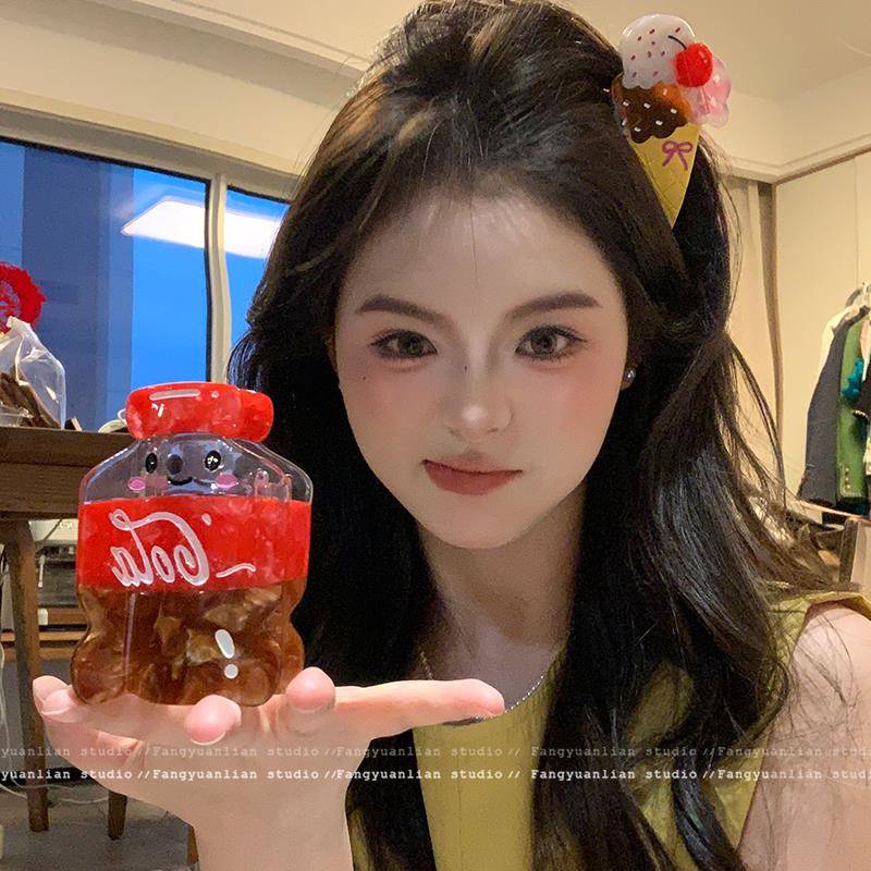 这谁不爱！可爱卡通可乐夹子发夹少女半扎发鲨鱼夹高级感醋酸抓夹