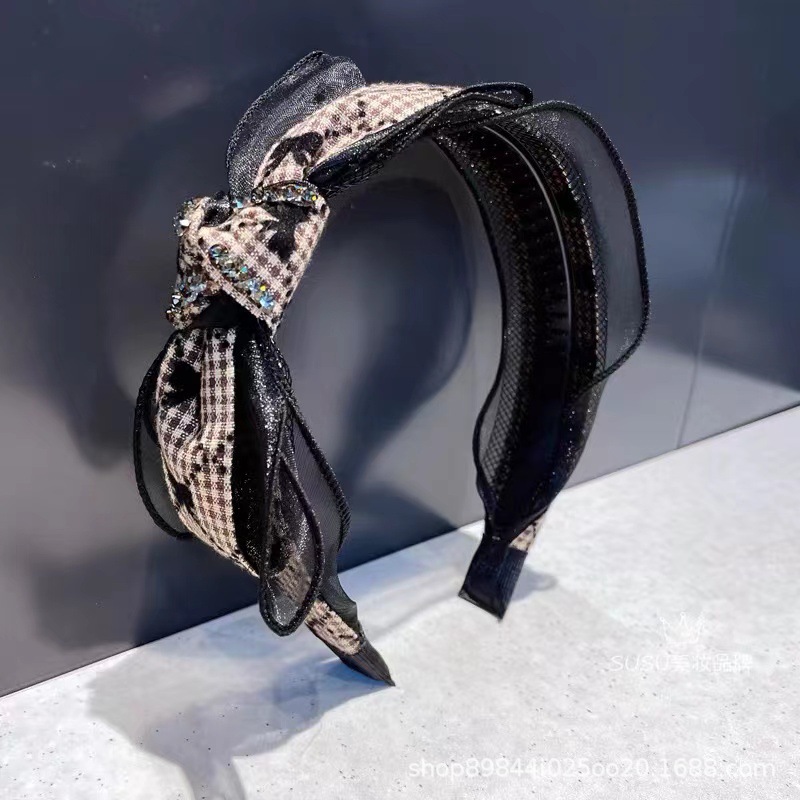 韩国带齿头饰甜美网纱结发卡发箍